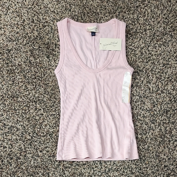 Universal Thread Tops - Women's Pink Ribbed Tank Top